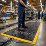 Industrial-grade custom logo mat for a major construction and energy facility by Matrium.