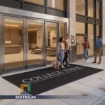 Custom branded entrance mat for College Park luxury apartments by Matrium Entrance Branding Systems.